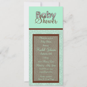 Convite Blue and Brown - Baby Shower Invitation