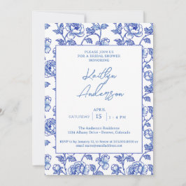 Convite Blue and White Chinoiserie Bridal Shower