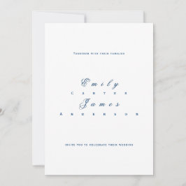Convite Blue and White Wedding Invitation