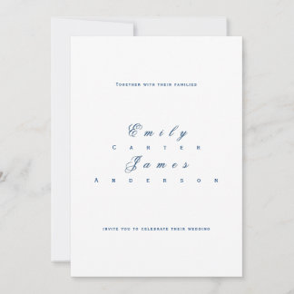 Convite Blue and White Wedding Invitation