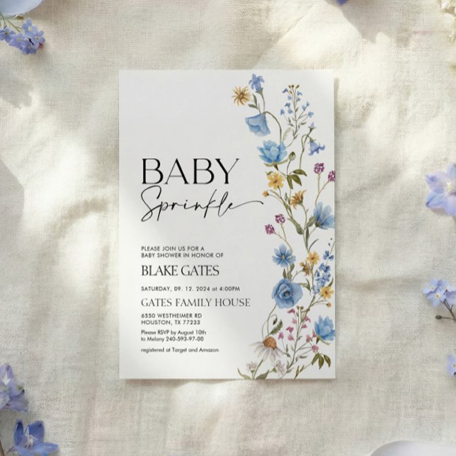 Convite Blue Baby Sprinkle Invitation  (Criador carregado)