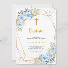 Convite Blue Baptism Boy
