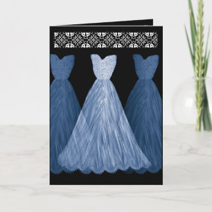 Convite BLUE Be My Bridesmaid Invent with Lace Trim