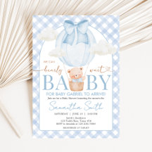 Blue Bear Bearly Wait Baby Shower