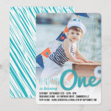 Blue Big Sketch One Baby Boy Primeira Festa de ani