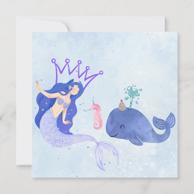 Convite Blue  Birthday Invitation (Verso)