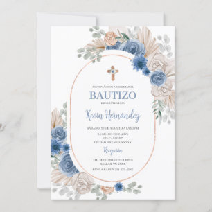 Convite Blue Boho Baptism