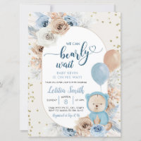 Blue Boho Bearly espera chá de fraldas