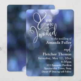 Convite Blue Bokeh Light & Typography 32 Wedding 1