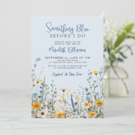 Convite Blue Botanical Wildflower Bridal Shower