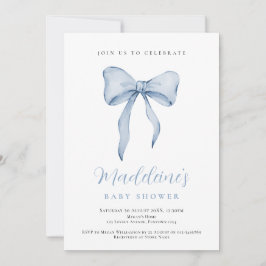 Convite Blue Bow Boy Baby Shower invitation