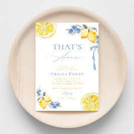 Convite Blue Bow Lemons That's Amore Italian Bridal Shower