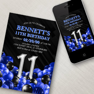 Convite Blue Boys 11 Birthday
