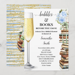 Convite Blue Bubbles & Books Before I do Bridal Shower