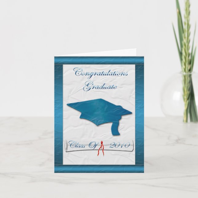 Convite Blue Cap Graduation Invitation (Frente)