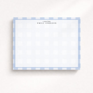 Convite Blue Checkered Note Card