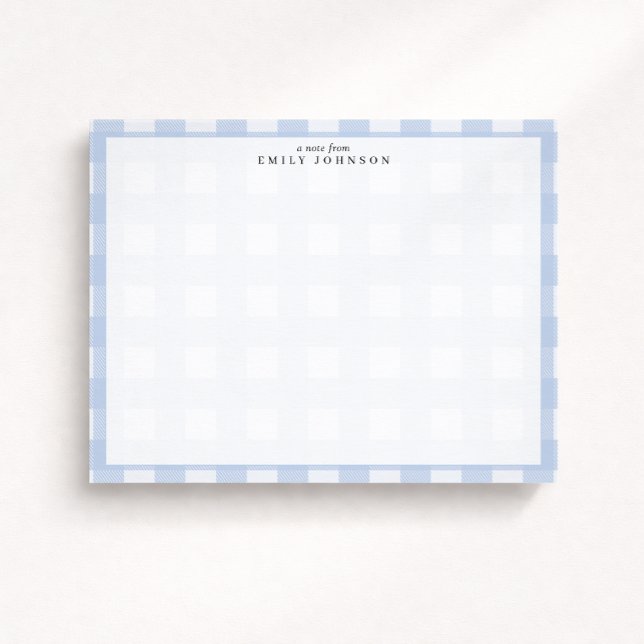 Convite Blue Checkered Note Card (Criador carregado)