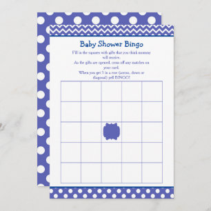 Convite Blue Chevron e Bolinhas Bingo