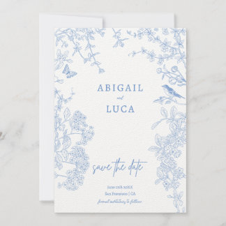 Convite Blue Chinoiserie Toile de Jouy Casamento Salvament