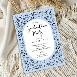 Convite Blue College Graduation Invitation