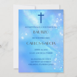 Convite Blue Cross Spain Invitación de Bautizo