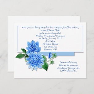 Convite Blue Dahlia Vow Renewate