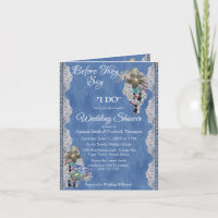 Blue Denim,flowering lace and Costume Jewelry