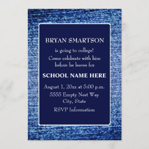 Convite Blue Denim - Procure o convidado do grupo de tronc