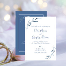 Blue e White Watercolor deixam casamento com RSVP