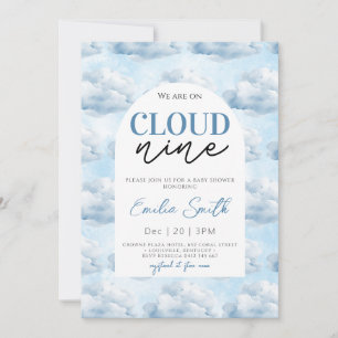 Convite Blue Estamos no Chá do Chá de fraldas Cloud Nine