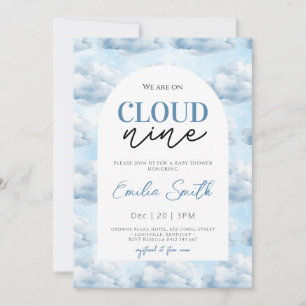 Convite Blue Estamos no Chá do Chá de fraldas Cloud Nine