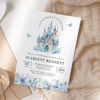 Blue Fairytale Castle Prince Floral Chá de fraldas