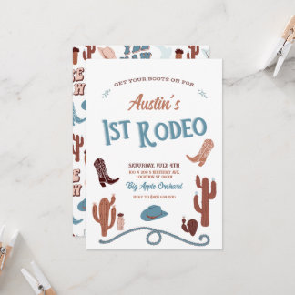 Convite Blue First Rodeo