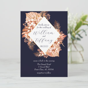 Convite Blue Floral Boho Wedding
