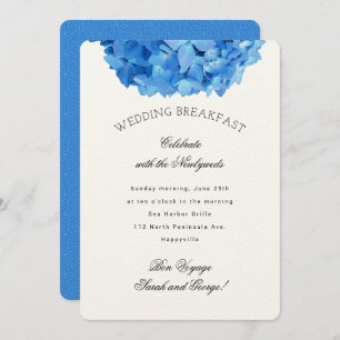 Convite Blue Floral Bon Voyage Invite Café da Manhã