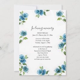 Convite Blue Floral Celebration of Life Invitations