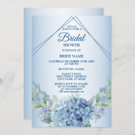 Convite Blue Floral Dusty Chá de panela