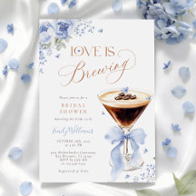 Blue Florals Coffee Bridal Shower