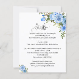 Convite Blue Flowers Boho Chic Western Details Insere cart