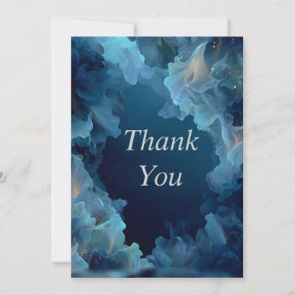 Convite Blue Flowing Abstract Thank You Card