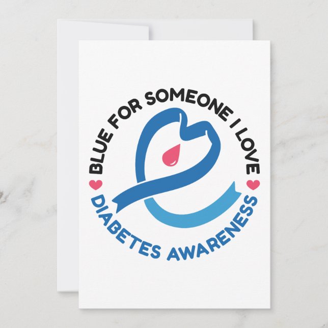 Convite Blue for Someone I Love – Diabetes Awareness (Frente)