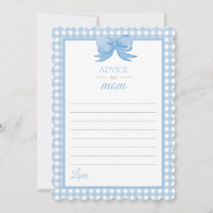 Convite Blue Gingham Advice para o Papel de carta de Chá d