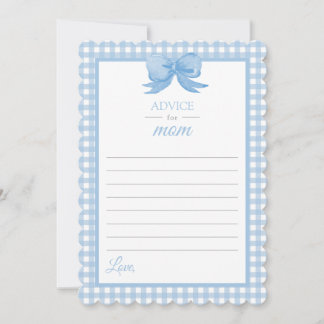 Convite Blue Gingham Advice para o Papel de carta de Chá d