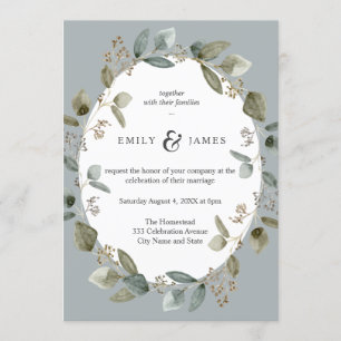 Convite Blue Green Watercolor Greeney Deixa Casamento