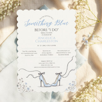 Convite Blue Heels Something Blue Bridal Shower Invitation