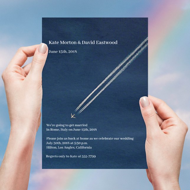 Convite ©Blue High Altitude Airplane Casamento de Destino (Criador carregado)