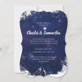 Convite Blue Holiday Greetings Card Christmas Invitation