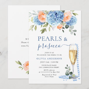 Convite Blue Hydrangea Blush Rosas Rosa PEDRAS PEDRAS E Pr