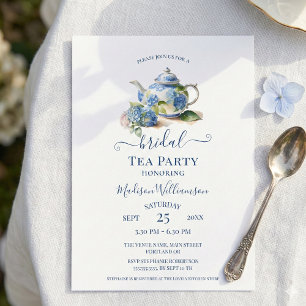 Convite Blue Hydrangea Bridal Tea Party
