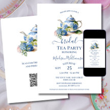Blue Hydrangea Bridal Tea Party Código QR